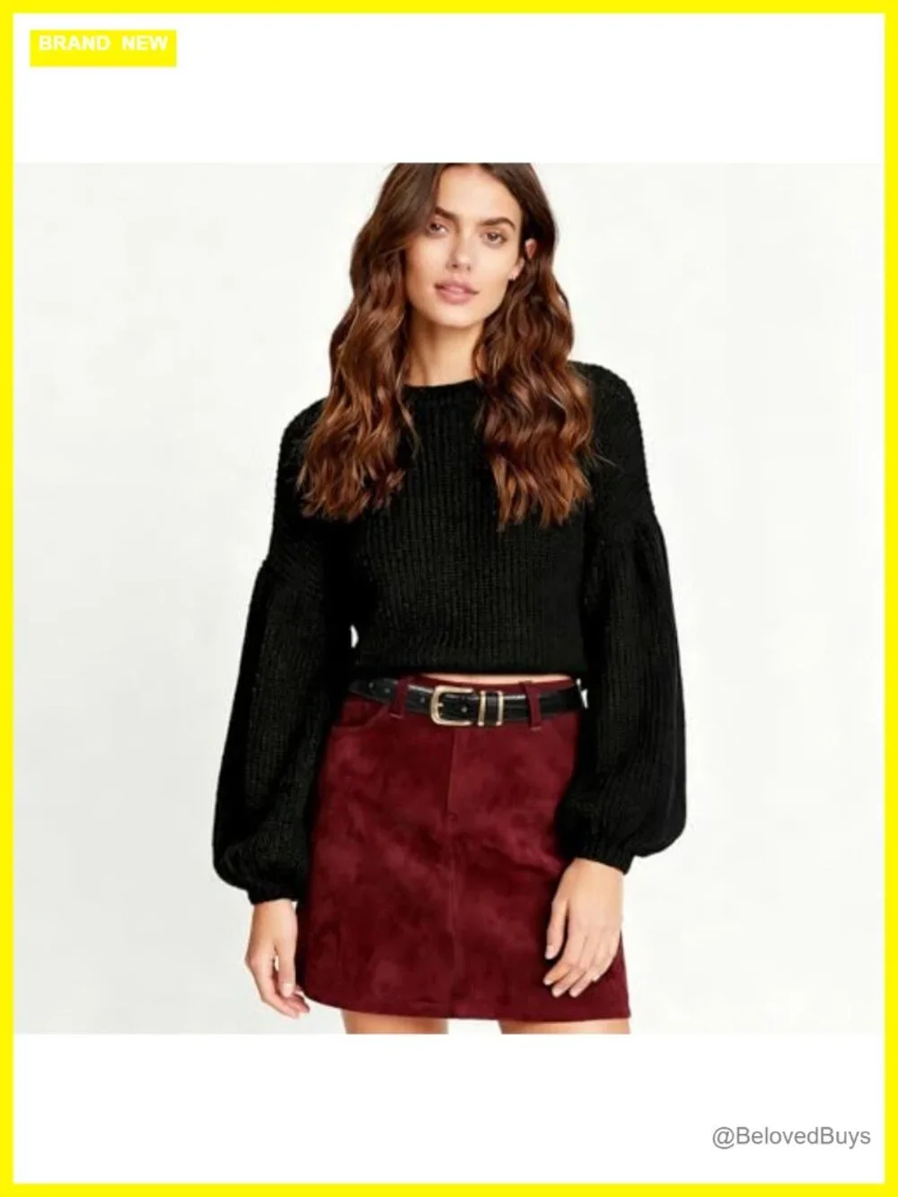Faux Leather Belt with Gold Buckle for Jeans, Dresses, Crocodile Grain